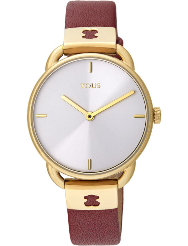 Reloj de plata correa rubí