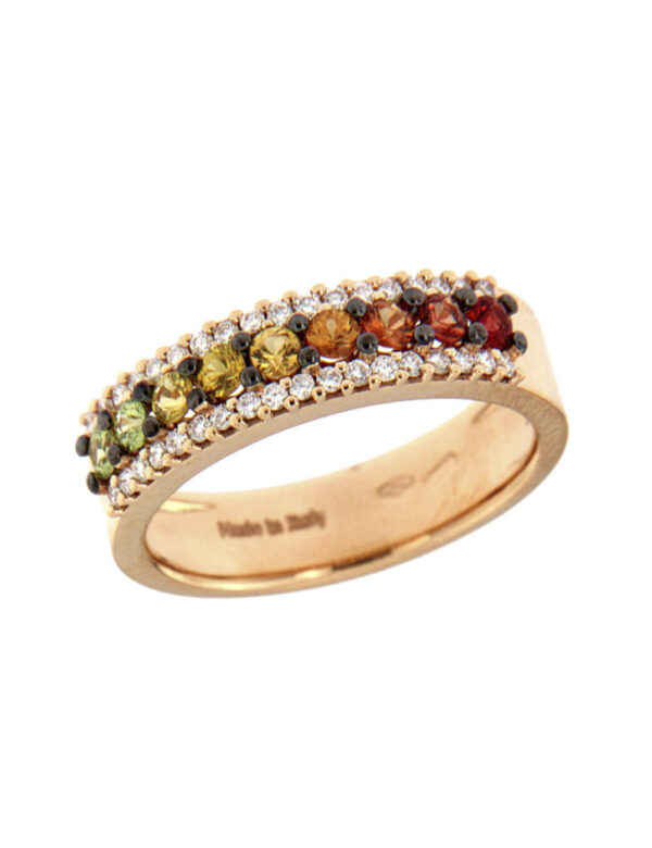 Anillo Rainbow Zafiros Diamantes davite&delucchi